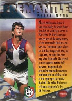 1996 Select AFL Centenary Series #50 Peter Mann Back